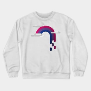 Bisexual Pride Flag Minimalist Drip Rainbow Design Crewneck Sweatshirt